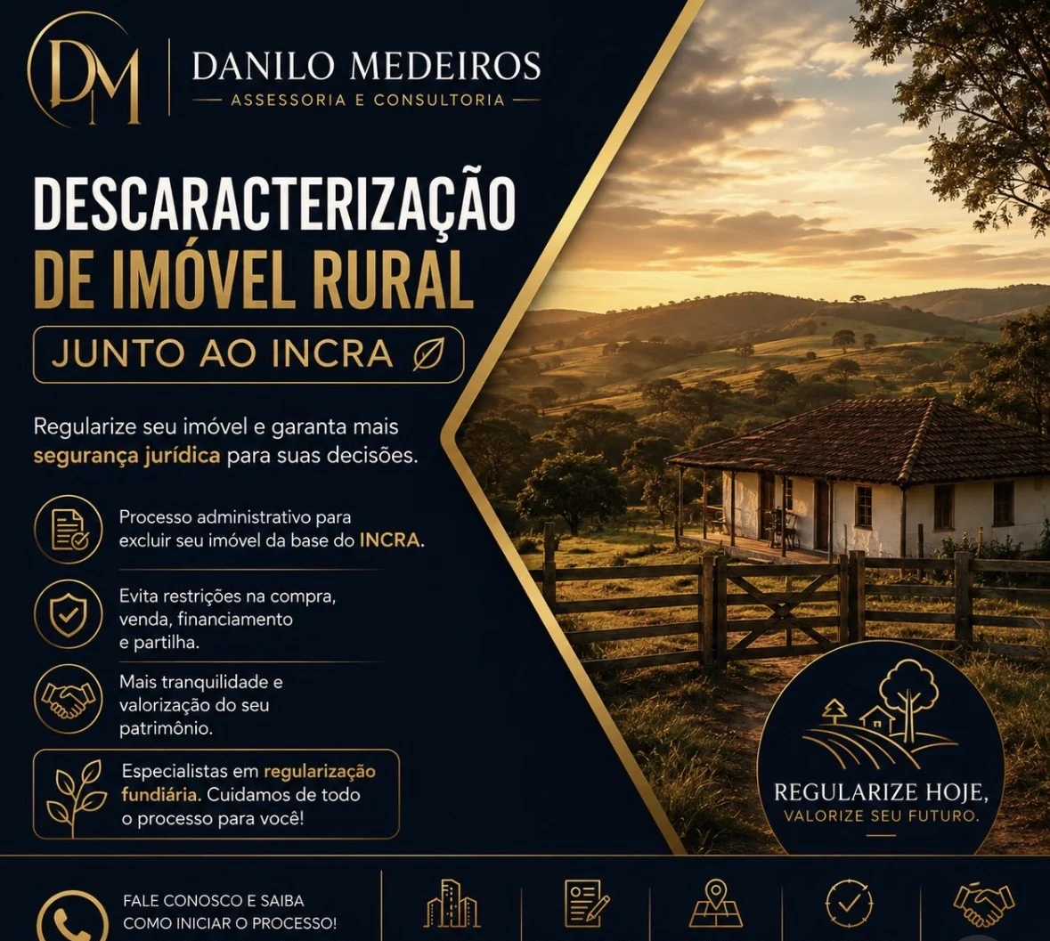 Material informativo sobre descaracterização de imóvel rural junto ao INCRA